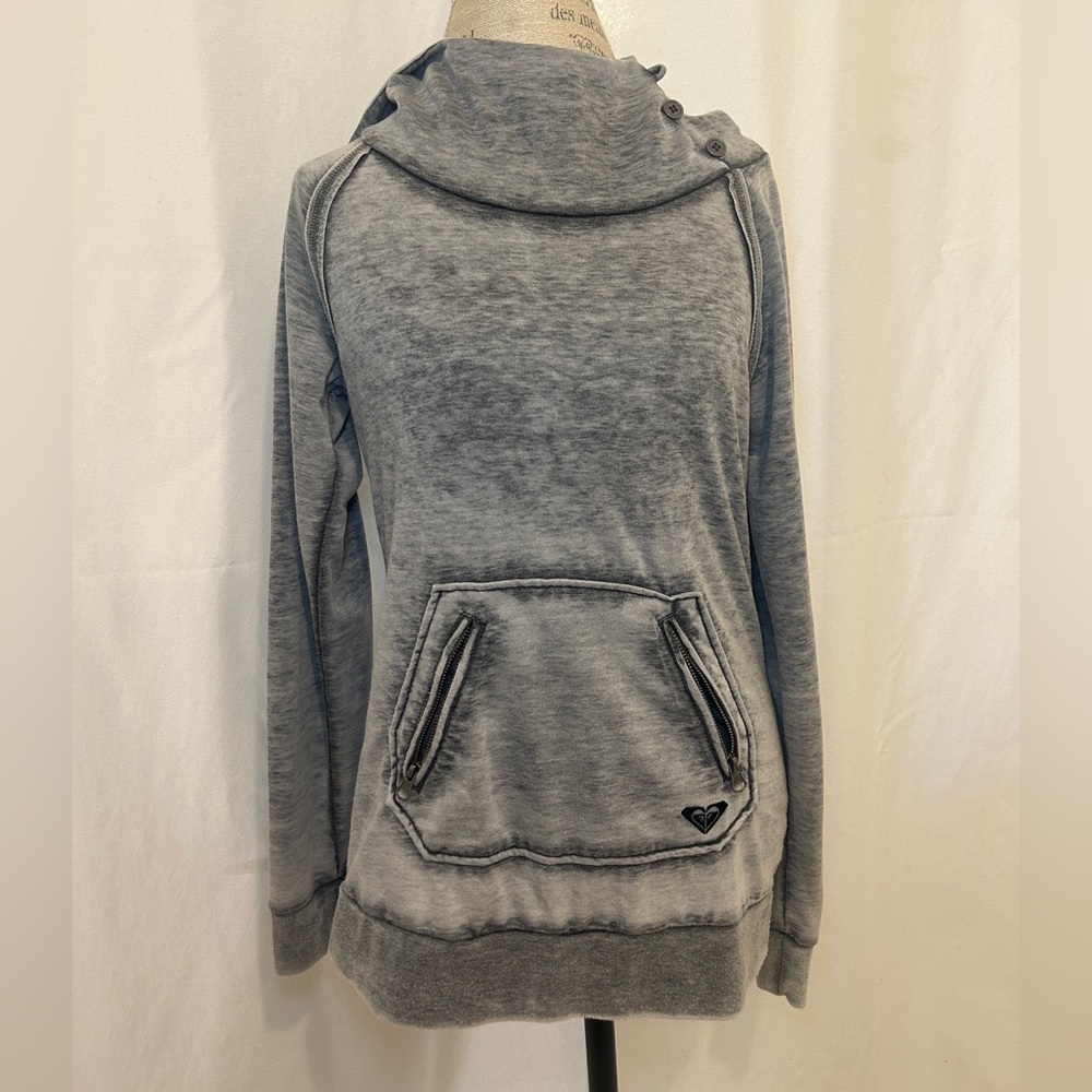 Roxy Heather Gray Cowl Neck Hoodie